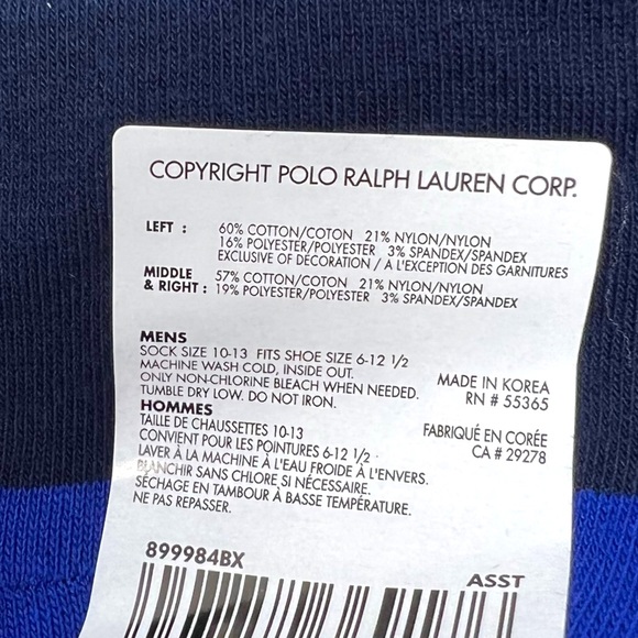 POLO RALPH LAUREN Mens Cortina Polo Bear 3-Pack Socks Set - Picture 10 of 14